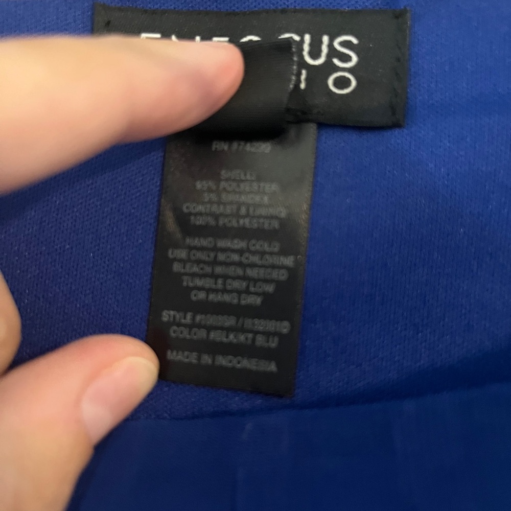 EnFocus Studio size 4 blue and black dress.  Sheer dark blue on the top. - Picture 3 of 6